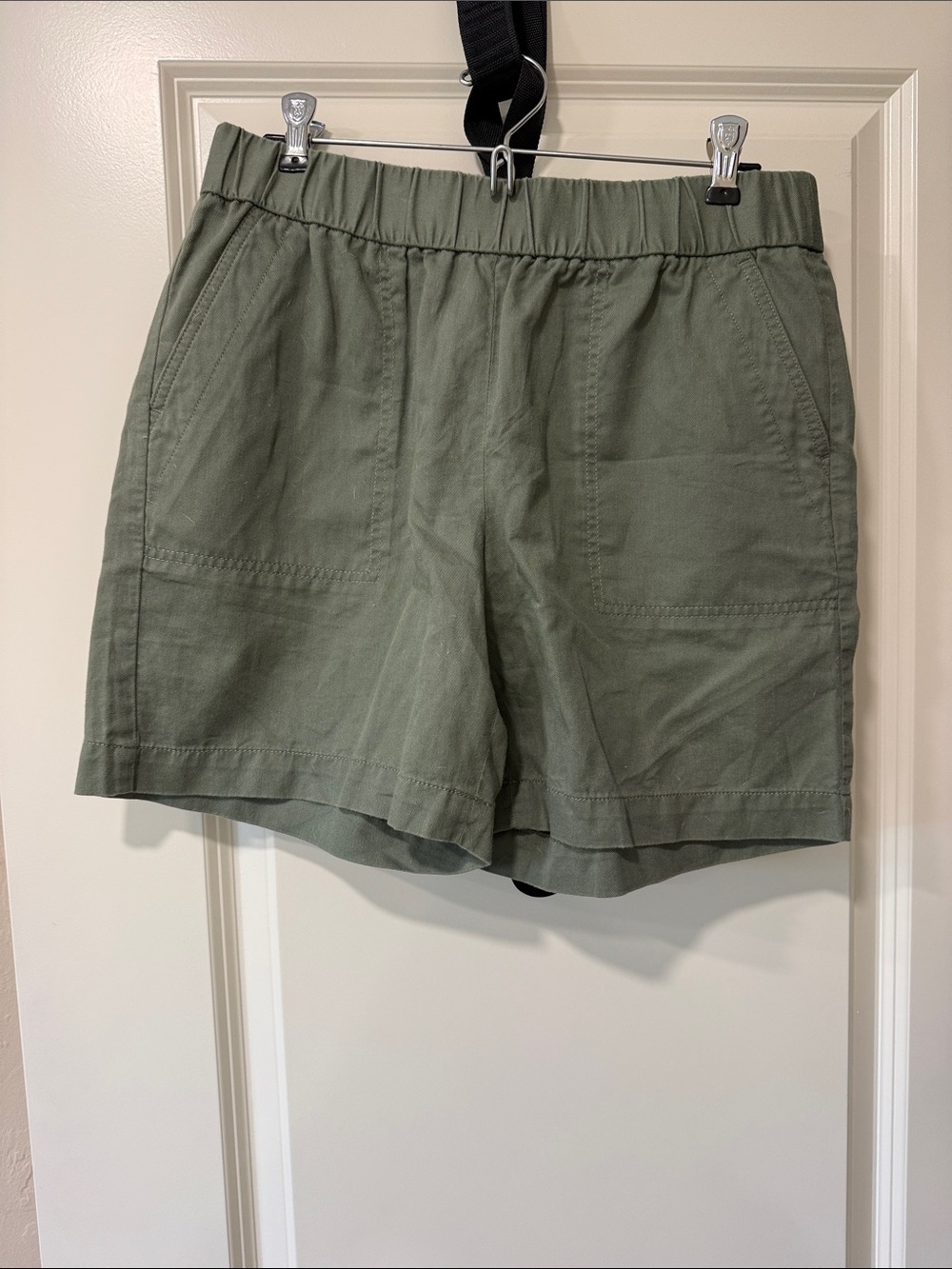 Talbots Olive Green Elastic-Waist Bermuda Shorts